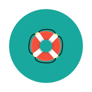 yaşam şamandırası düz simgesi, vektör illüstrasyonu