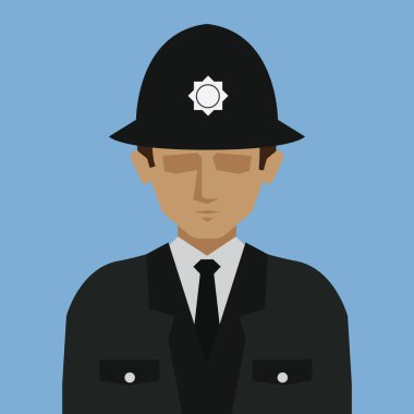 Polis avatar simgesi vektör illüstrasyonu