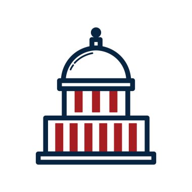 Otel binası ikon vektör illüstrasyonu