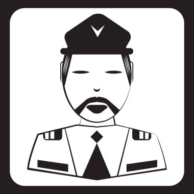Pilot simgesi düz simgesi, vektör illüstrasyonu