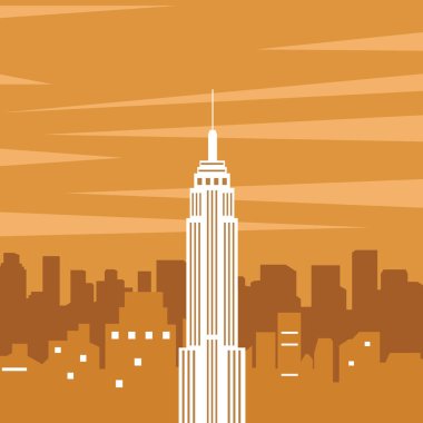 Gökdelenleri olan bir şehrin vektör çizimi