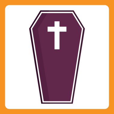 Cadılar Bayramı mezar ikonu. vektör illüstrasyonu