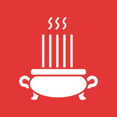 Tütsü yakıcı düz simge, vektör illüstrasyonu