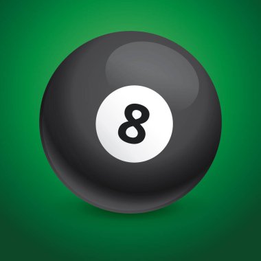 Yeşil bilardo masasında bilardo topu