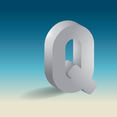 alfabe q, vektör çizimi