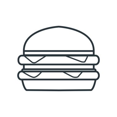 Bir hamburger, vektör illüstrasyonu