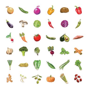 sebze ve meyve koleksiyonu