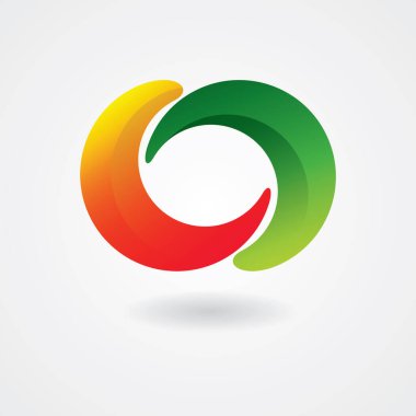 Soyut renkli şirket logosunun vektör çizimi