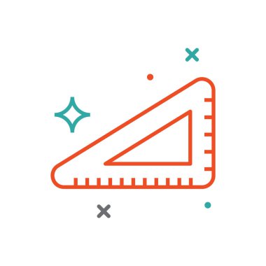 cetvel çizgi simgesi, vektör illüstrasyonu