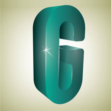 C harfi ile bir yazı tipinin 3d görüntülenmesi