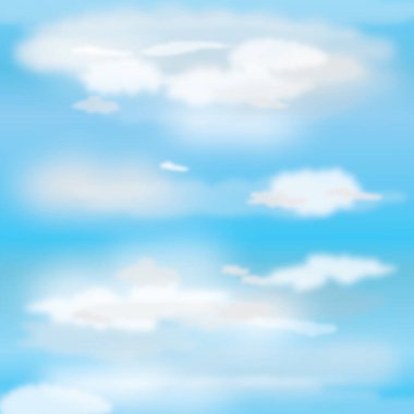 Gökyüzündeki bulutlar biçimlendirilmiş vektör resimlemesi