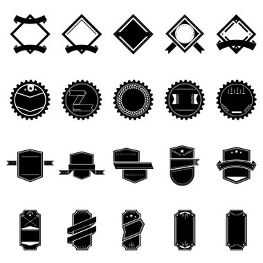 Siyah ve beyaz vektör etiketleri kümesi