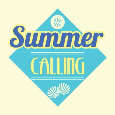 Yaz posteri düz simgesi, vektör illüstrasyonu