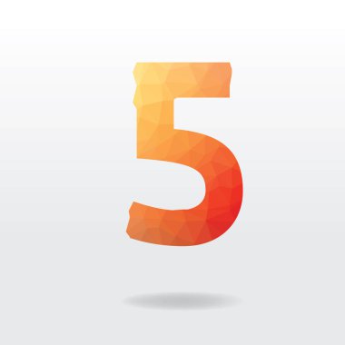 5 numara, vektör illüstrasyonu