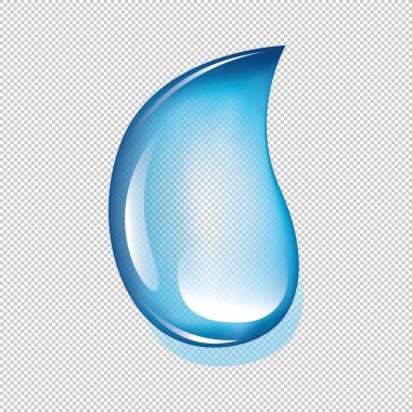 Beyaz arkaplanda mavi su damlası