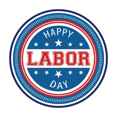 İşçi Bayramı etiketi düz simgesi, vektör illüstrasyonu