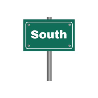 Güney işaret düz simgesi, vektör illüstrasyonu