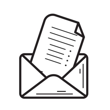 Zarf ve harf, vektör illüstrasyonu