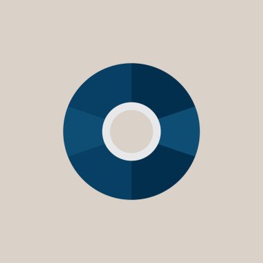 Gölgeli vektör cd düz simgesi