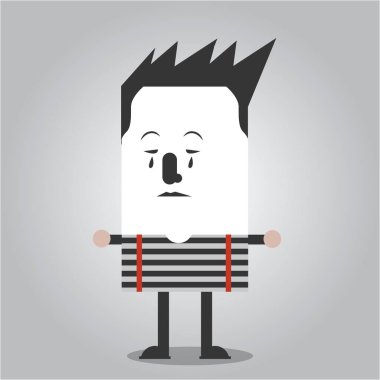 Pandomim sanatçısı düz simgesi, vektör illüstrasyon düz simgesi, vektör illüstrasyonu