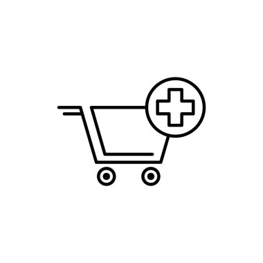 Alışveriş arabası simgesi, vektör illüstrasyonu