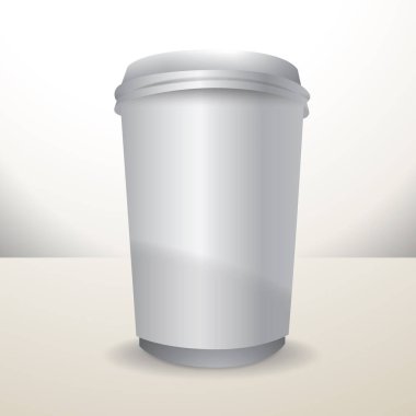 Boş kağıt bardak modeli, vektör illüstrasyonu