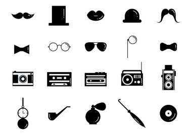 vektör siyah simgeleri beyaz arkaplanda ayarlandı