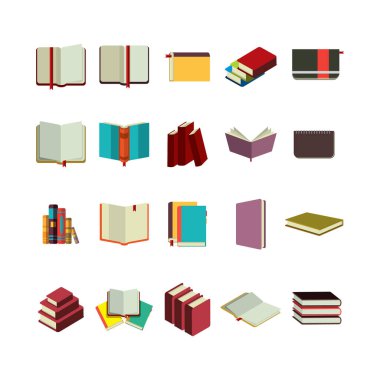 Kitap simgelerinin vektör illüstrasyonu