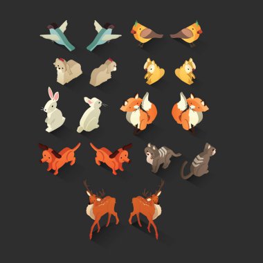 Bir grup farklı evcil hayvanın vektör çizimi