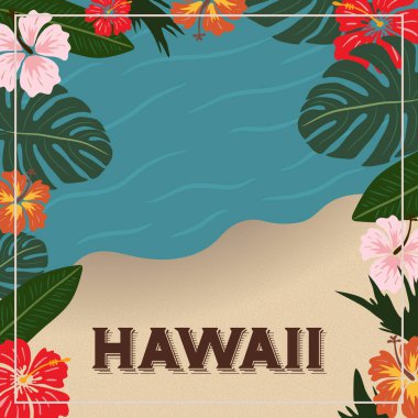 Hawaii design  flat icon, vector illustration clipart