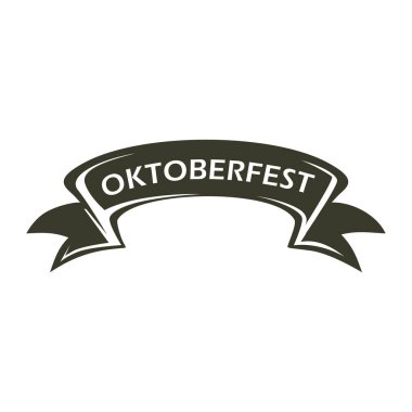 Oktoberfest bayrak yassı simgesi, vektör illüstrasyonu