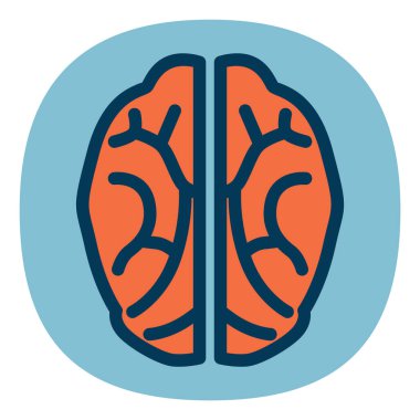 Beyaz arka planda izole edilmiş düz bir beyin simgesi. tıbbi sembol vektör illüstrasyonu.