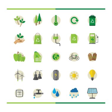 Çizgi film simgeleri kümesi, vektör illüstrasyonu