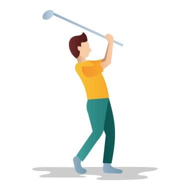 Beyzbol sopalı beyaz arka planda bir adam.