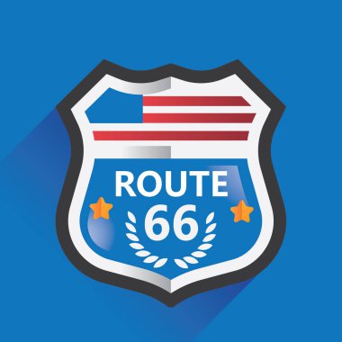 Birleşik Devletler bayrağı taşıyan bir kalkanın vektör çizimi