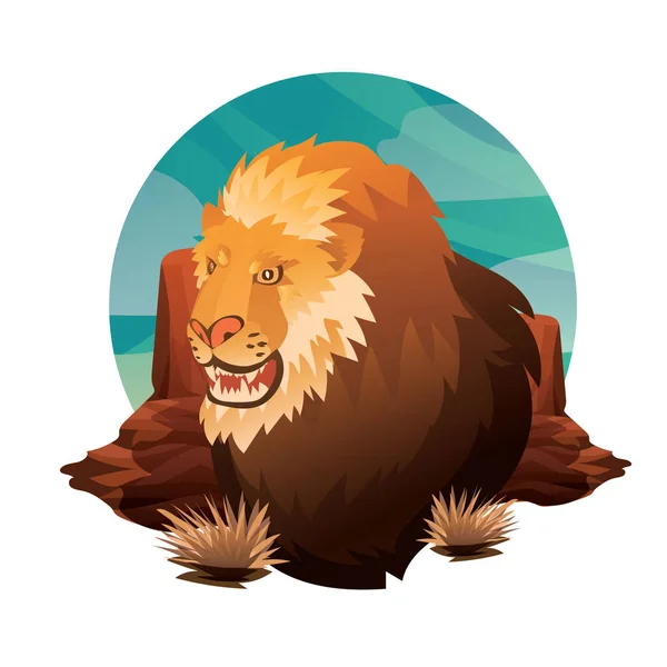 Illustration Vectorielle Lion Animal — Image vectorielle