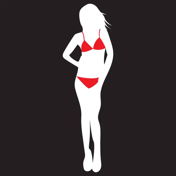 Vrouw Bikini Design Vector Illustratie — Stockvector