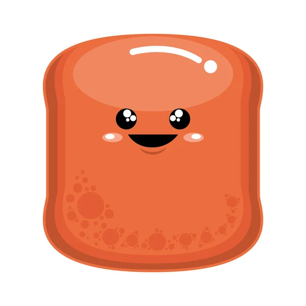 Vector Illustration Cute Jelly Mascot Smiley Face — Stock Vector