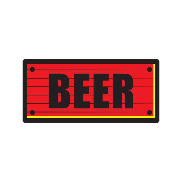 Panneau Bière Icône Plate Illustration Vectorielle — Image vectorielle