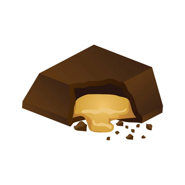 Barra Chocolate Diseño Vector Ilustración — Vector de stock