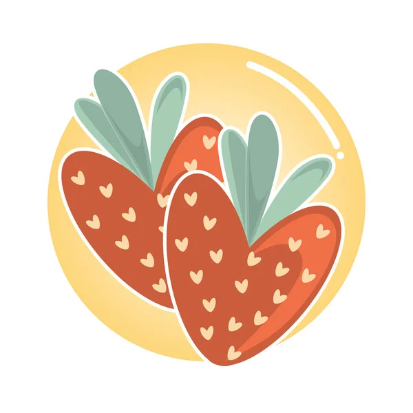 Erdbeeren Vektor Illustration Symbol — Stockvektor