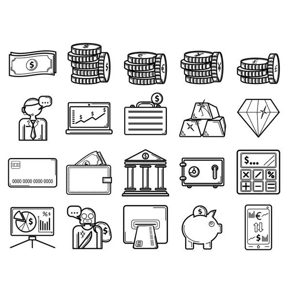 Dinero Icono Vector Ilustración — Archivo Imágenes Vectoriales