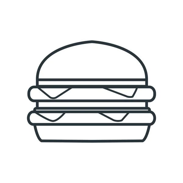 Één Hamburger Vectorillustratie — Stockvector
