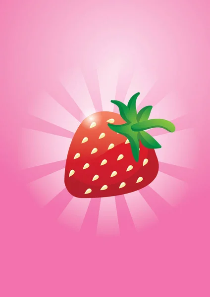 Erdbeer Symbol Flachen Stil Isoliert Auf Weißem Hintergrund Lebensmittelsymbol — Stockvektor