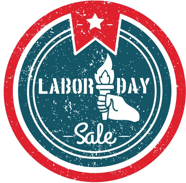 Labor Day Label Flat Icon Vector Illustration — Stock Vector
