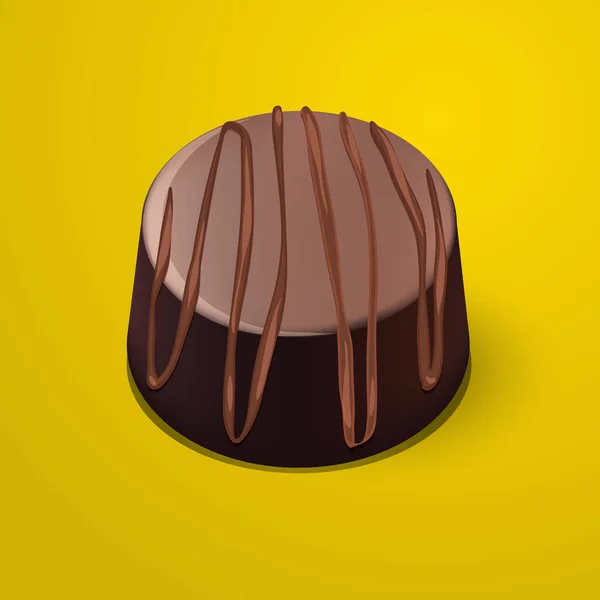 Σοκολάτα Ντόνατ Εικονίδιο Επίπεδη Στυλ Απομονώνονται Λευκό Φόντο Επιδόρπιο Σύμβολο — Διανυσματικό Αρχείο