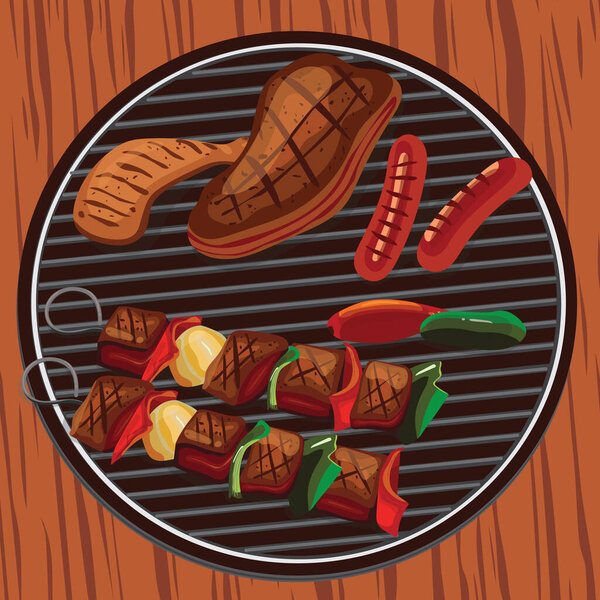 food on barbecue grill