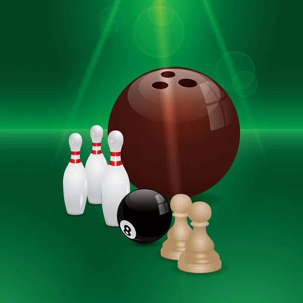 Darstellung Einer Bowlingkugel Mit Der Flagge Des Spiels — Stockvektor