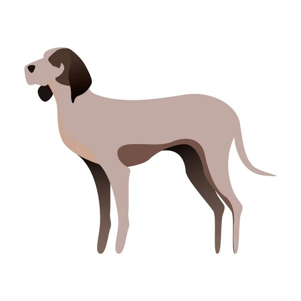 Schattig Hond Silhouet Vector Illustratie — Stockvector