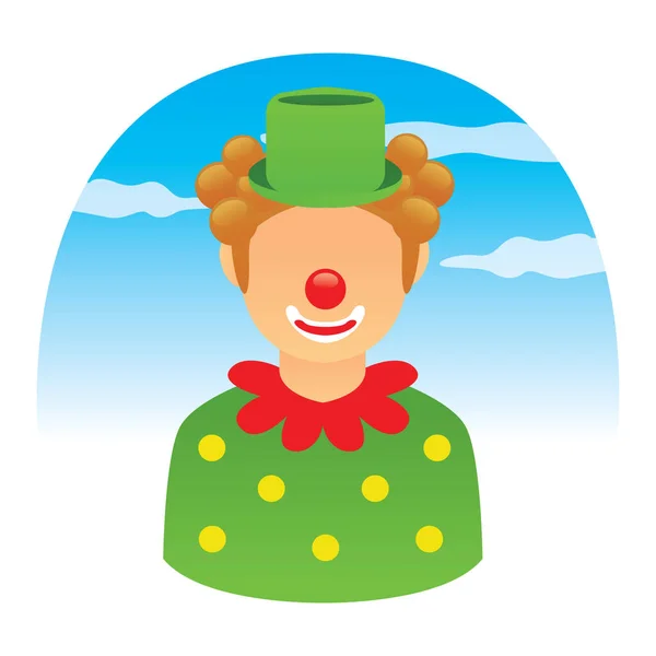 Clown Icona Piatta Illustrazione Vettoriale — Vettoriale Stock